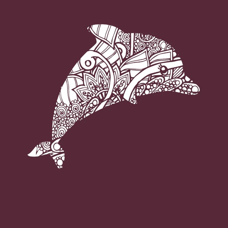 Dolphin Dolphin Floral Pattern