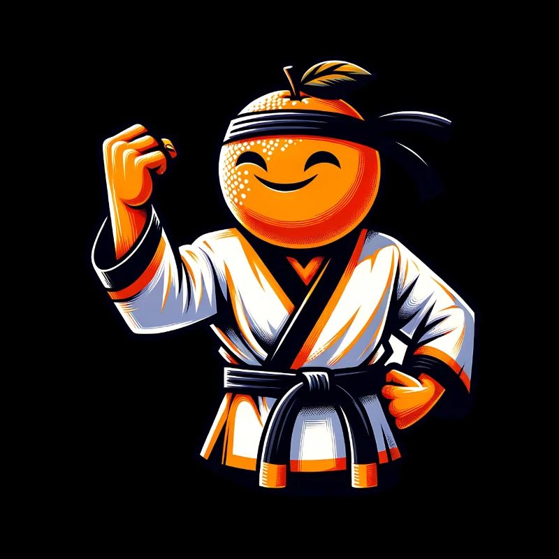 Karate Orange Fruit with Black Belt
