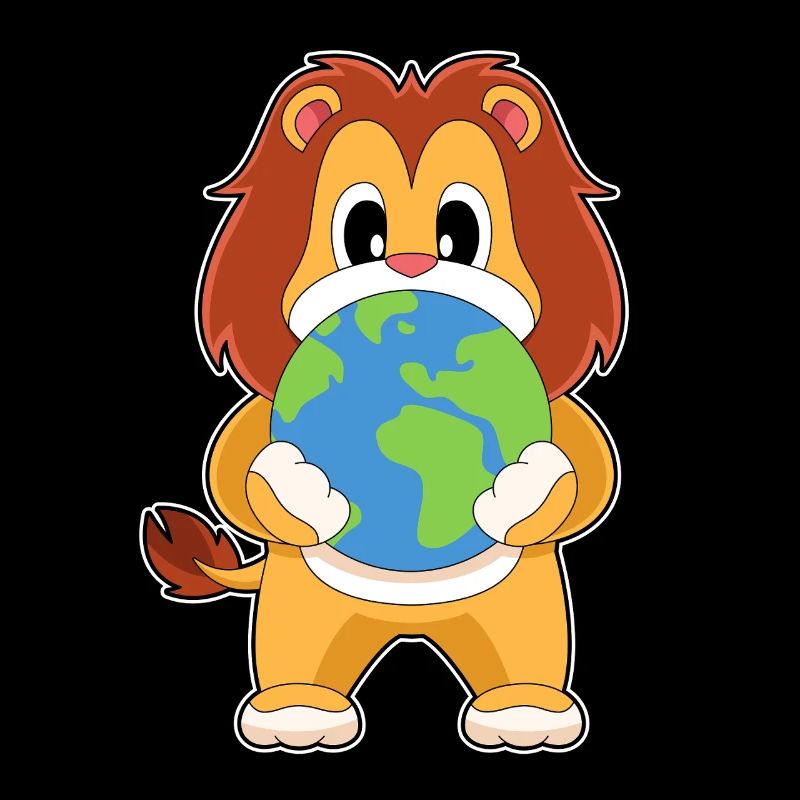 Globe terrestre du lion