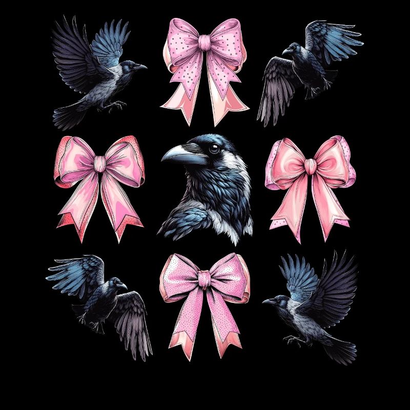 Coquette Bogen Krähe Rabe Vogel Mädchen Mama rosa
