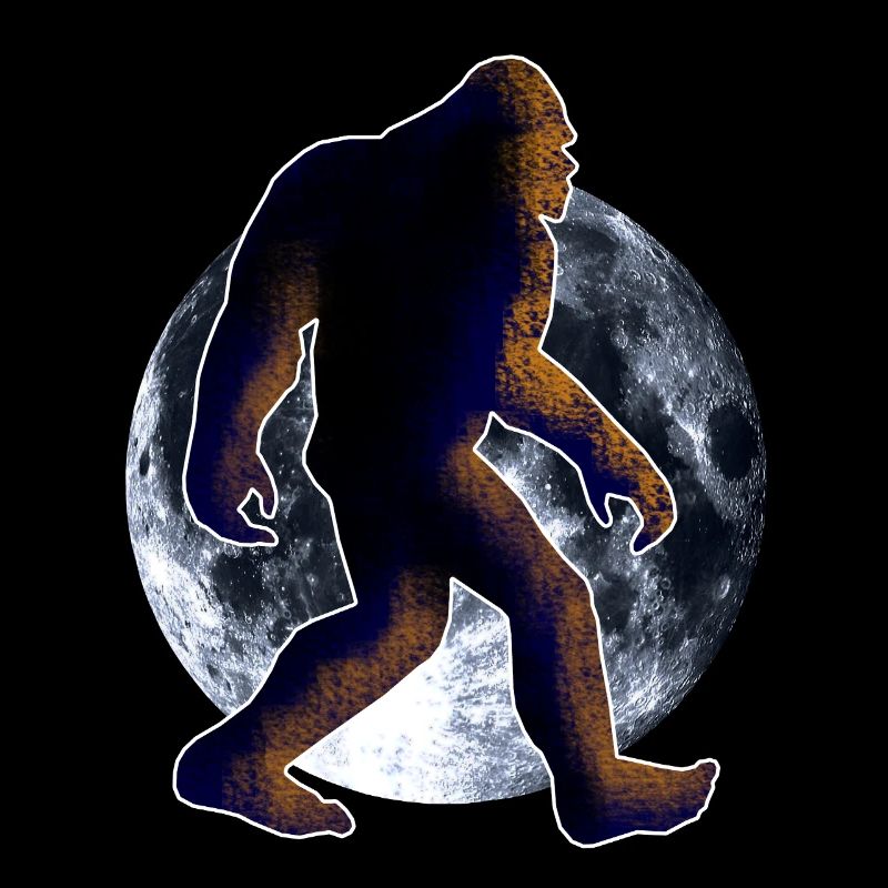 Bigfoot Sasquatch and moon