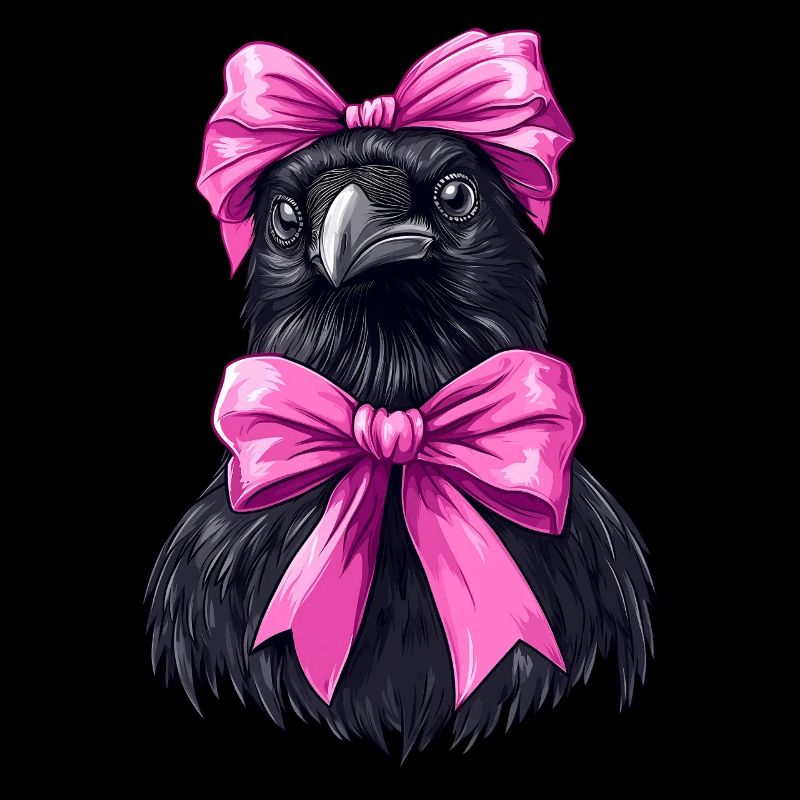 Coquette Bogen Rabe Krähe Vogel Mädchen Mama rosa