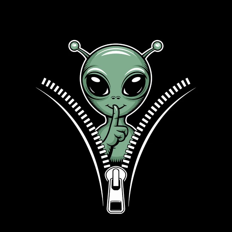 Funny alien with zipper design
