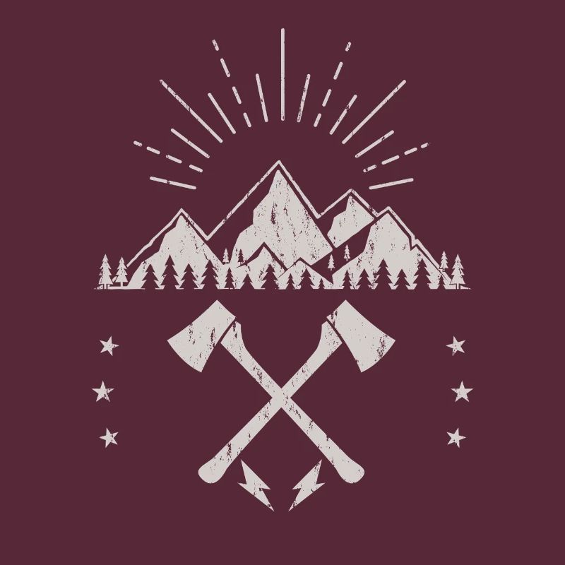 Rugged Mountain Sunrise Axe Emblem