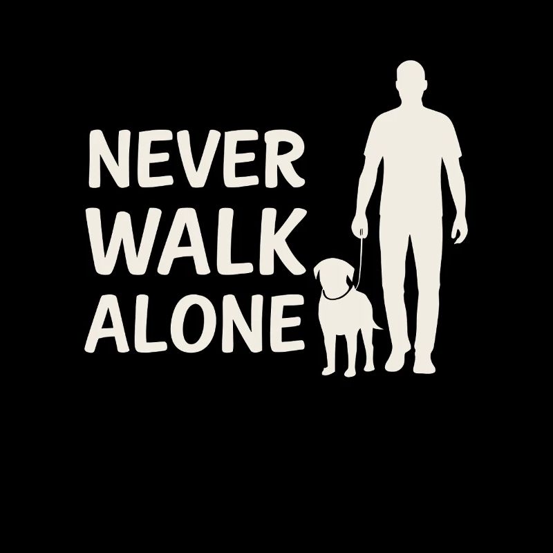 Never Walk Alone – Mann mit Hund Silhouette