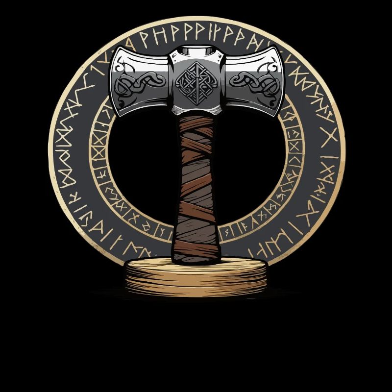 Wikinger Hammer Krieger Walhalla Runenkreis Thor