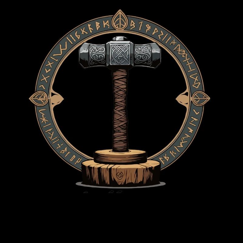 Wikinger Hammer Krieger Walhalla Runenkreis Thor