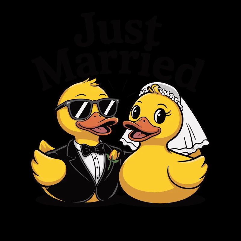 Just Married Gummiente Brautpaar