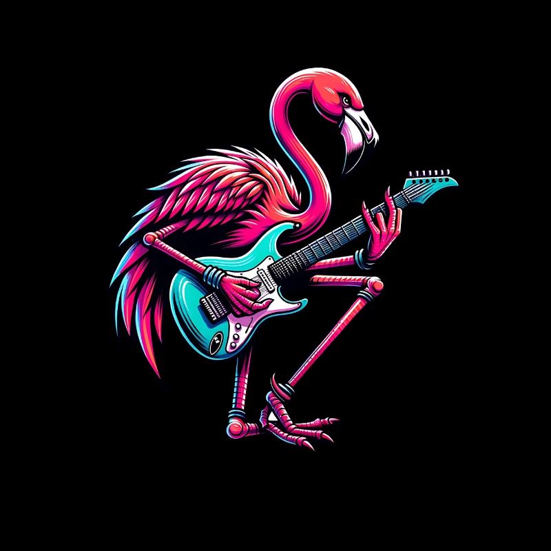 Flamingo rocks electric guitar with style