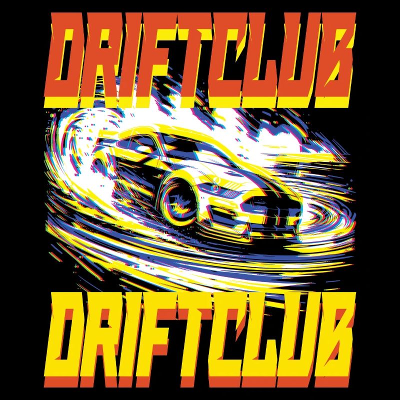 Voiture Drift - Style Retro Futuriste Course Auto