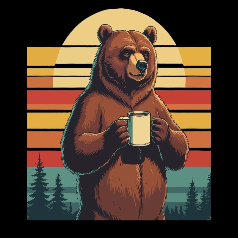 Grim Bear Coffee Mug Bears Coffee Tired