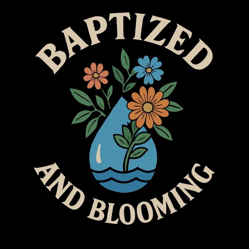 Baptized and Blooming Flowers Motif