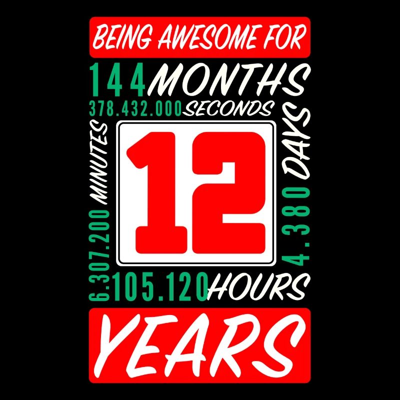 Enfants 12 Ans Anniversaire Mois Heures
