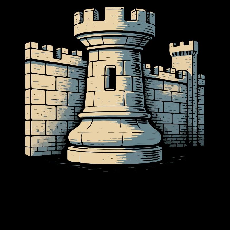 Chess Player Tower Castle Wall Design