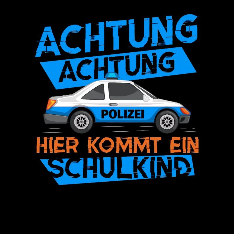 Polizeiauto mit Warnmeldung zum Schulstart