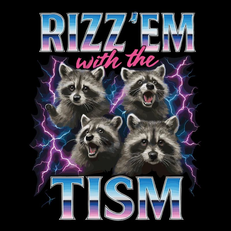 Rizz Tism Waschbären Meme Blitze