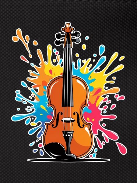 Vibrant violin art design