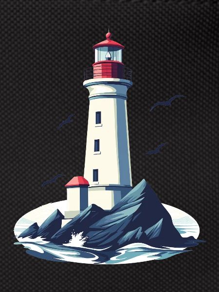 Lighthouse on rocky coast