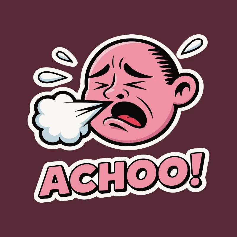Vintage Comic Sneeze Expression Design