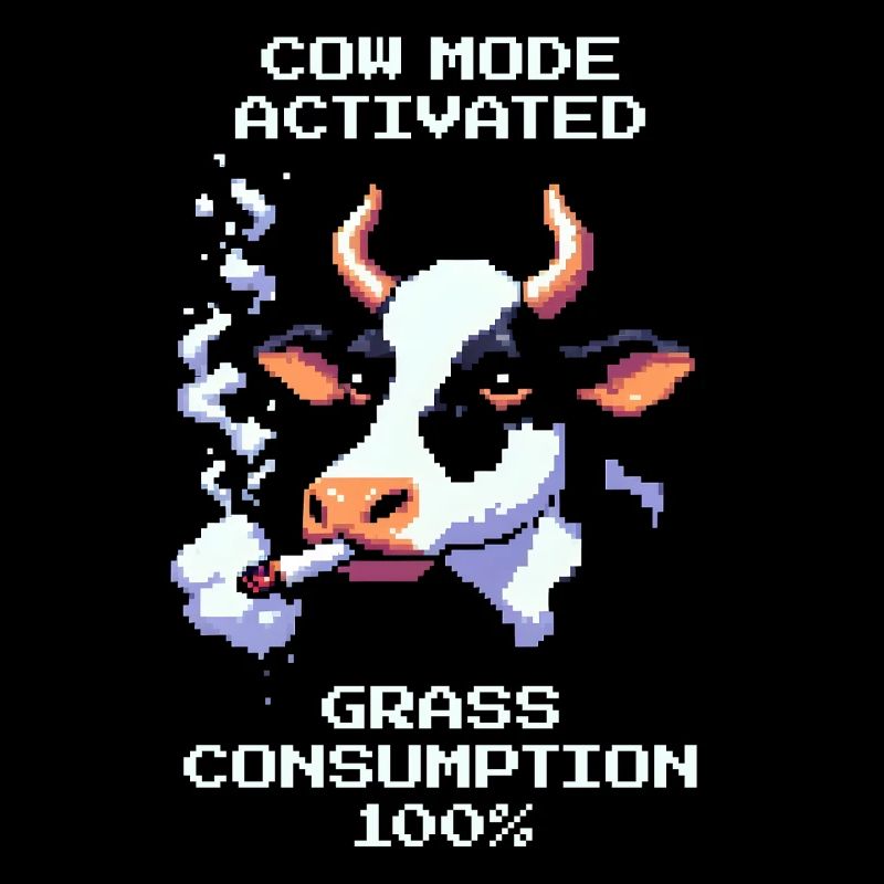 Mode vache : Herbe 100 % | Humour Vache & Stoner
