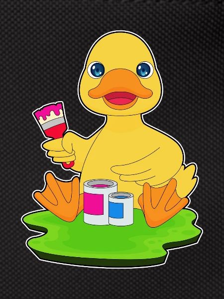 Duck Painter Brush Painting