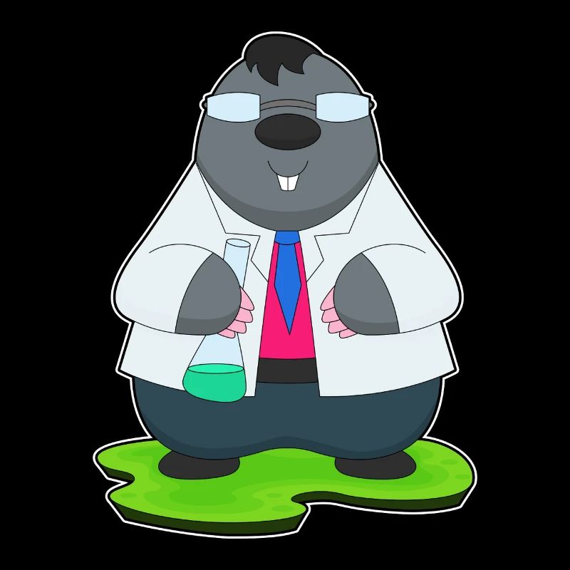 Mole Scientist Test Tube Laboratory