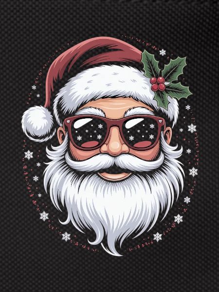 Hipster Santa with sunglasses