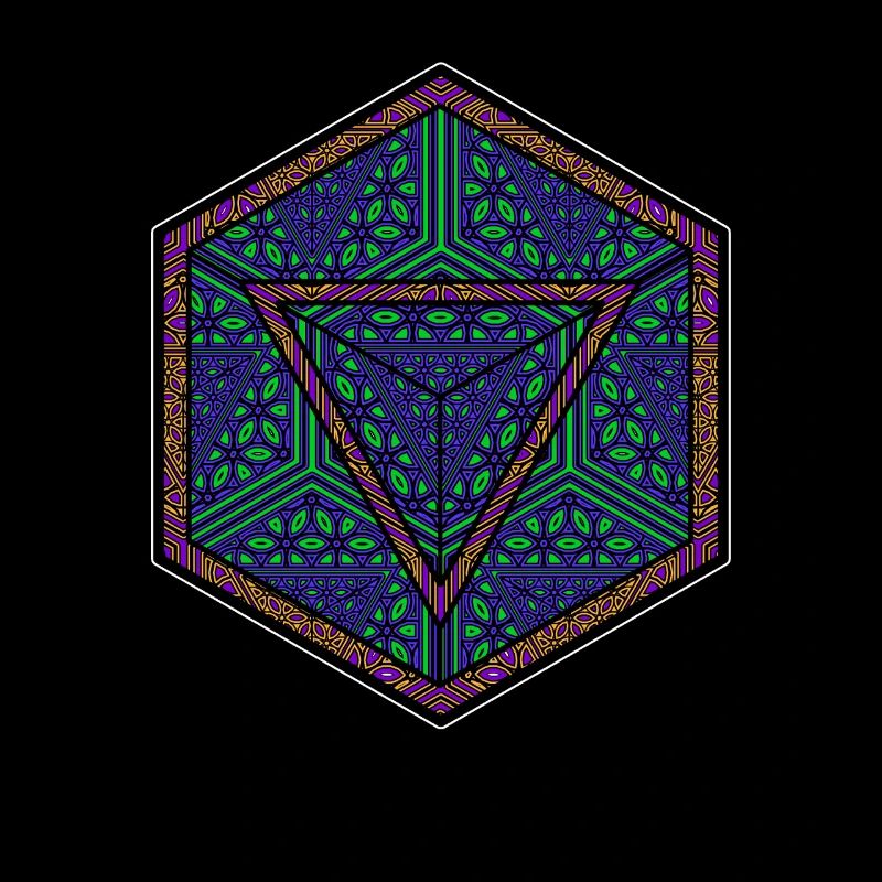 Mandala Kaléidoscope Motif Triangle Psychédélique