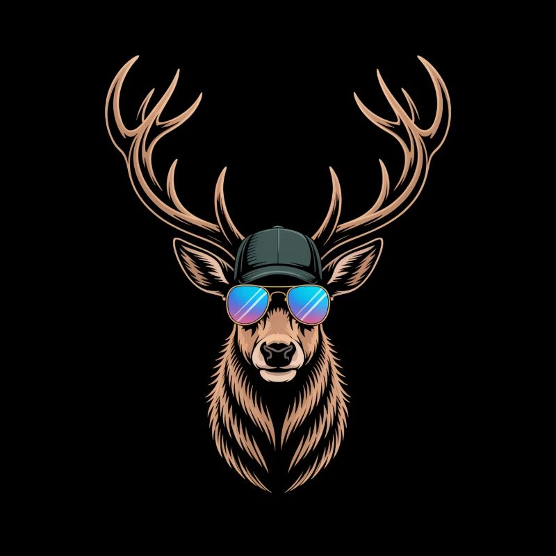Cooler Hirsch mit Geweih 