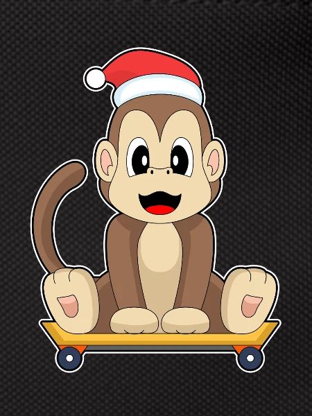 Monkey Christmas Skateboard
