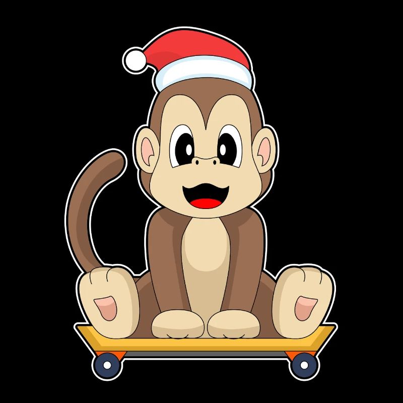 Monkey Christmas Skateboard