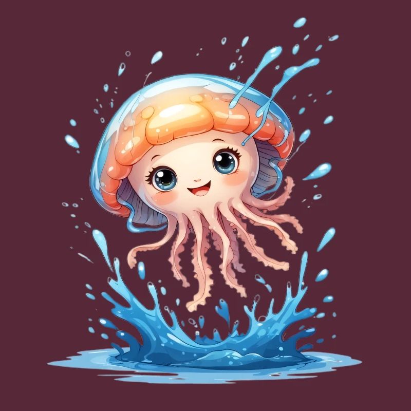 Mignon ami méduse dans le vortex d’eau