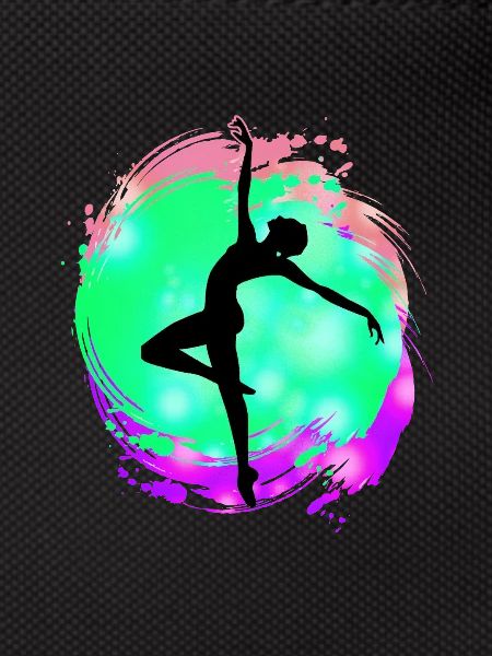 Dancer Silhouette Neon Splash