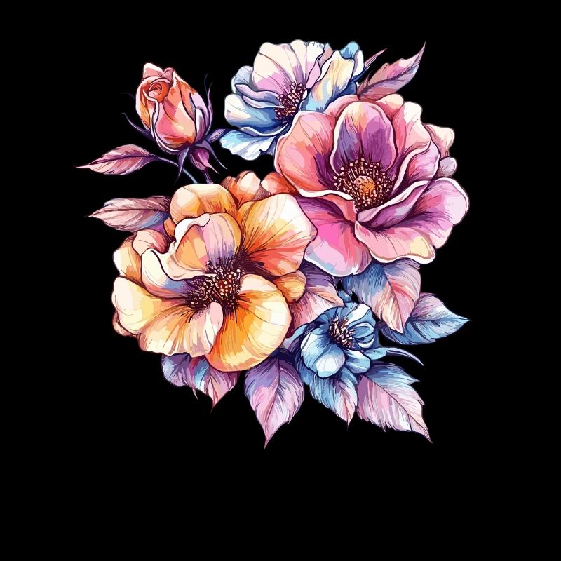 Couleurs de fleurs Bouquet aquarelles