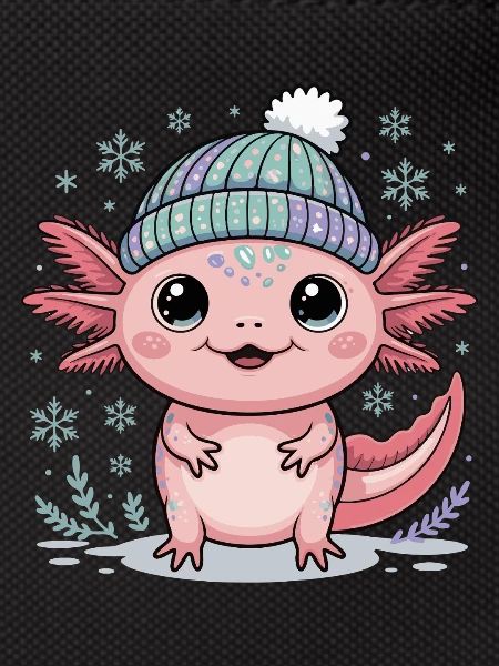 Axolotl with knitted hat