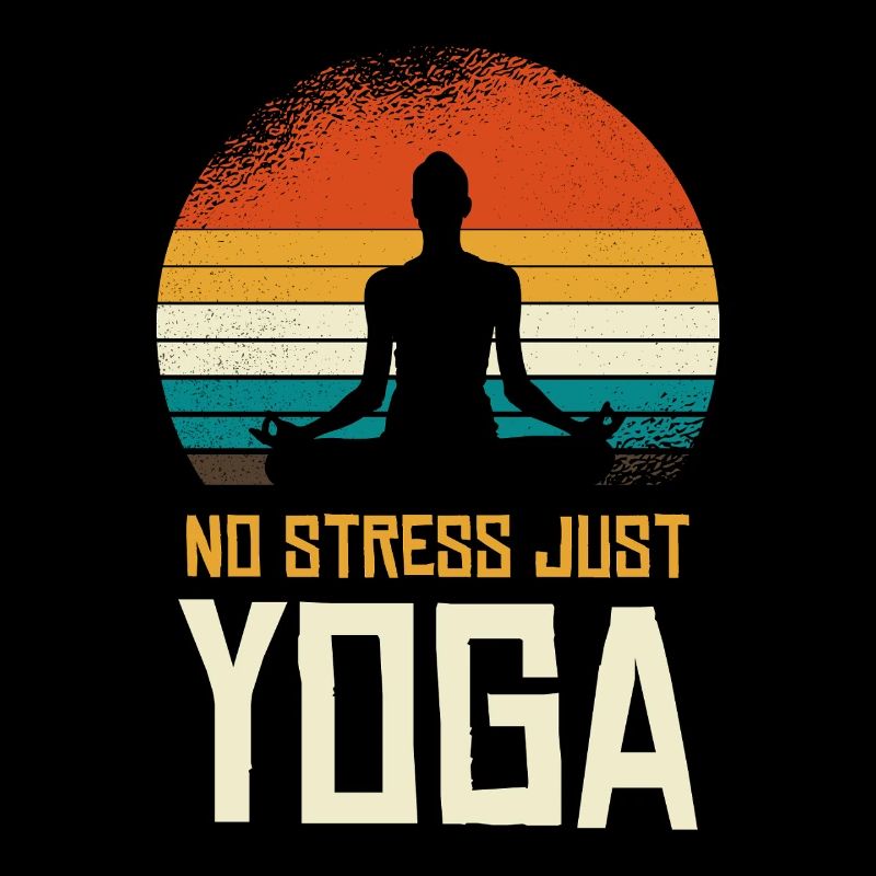 Pas de stress, juste yoga Silhouette rétro