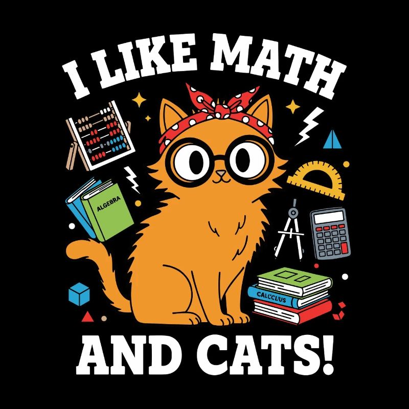 J’aime les maths et le professeur de motifs drôles des chats