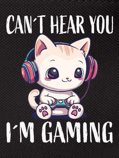 Cat Gaming While Gaming