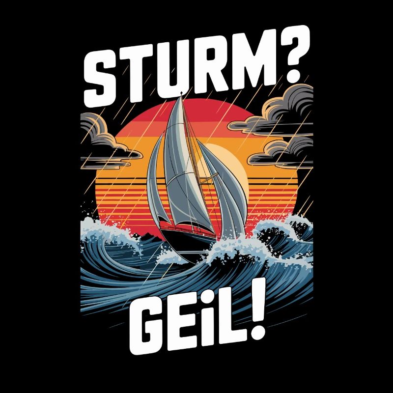 Tempête Vagues de voile excitées Régate du coucher du soleil