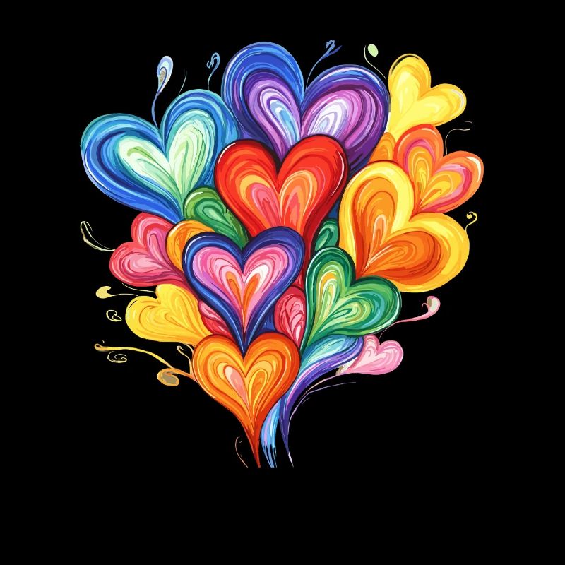 Rainbow Hearts Kaleidoscope