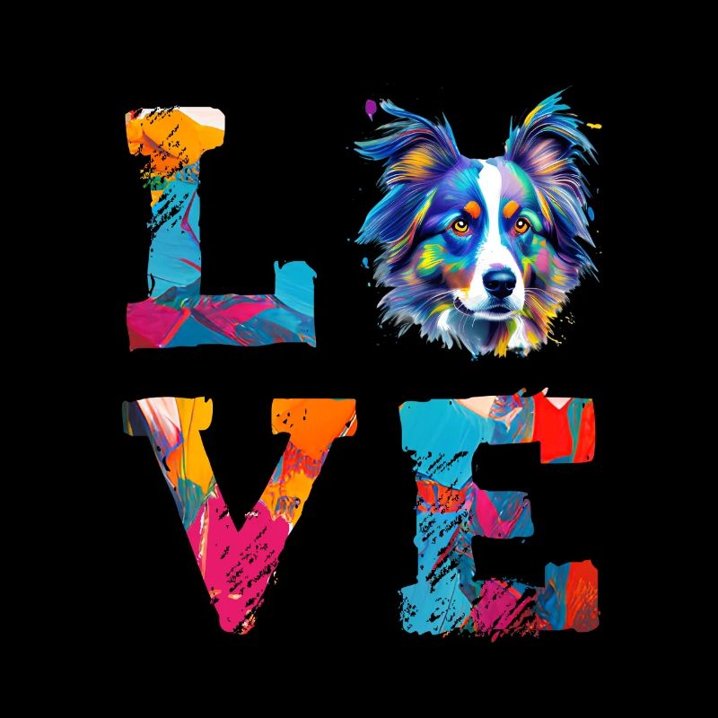 Australian Shepherd Love Aussie Colorful Paint