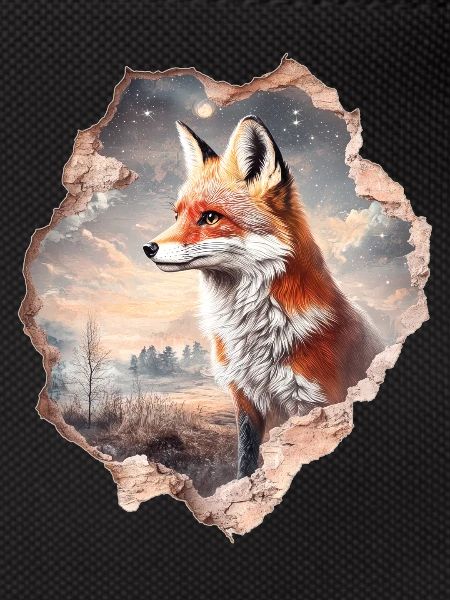 Fox and starry sky