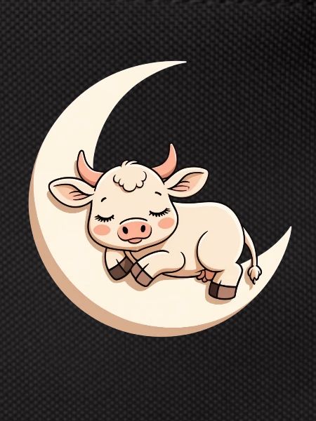 Moon cow in slumber