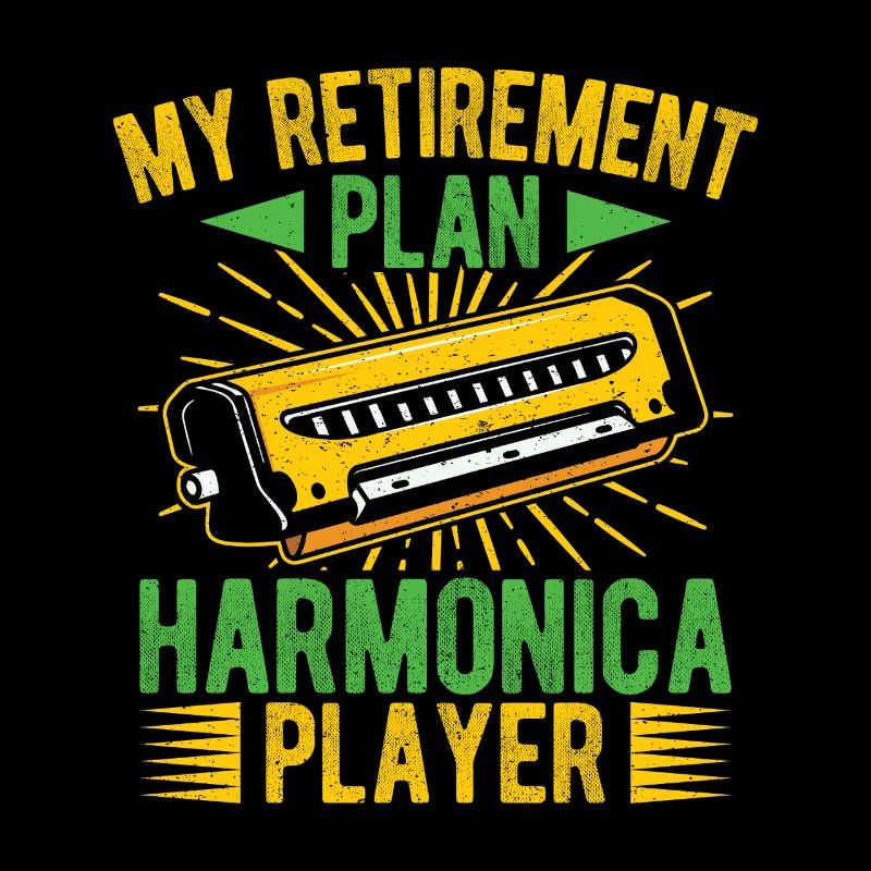 Funny Harmonica Player Retirement Plan Player