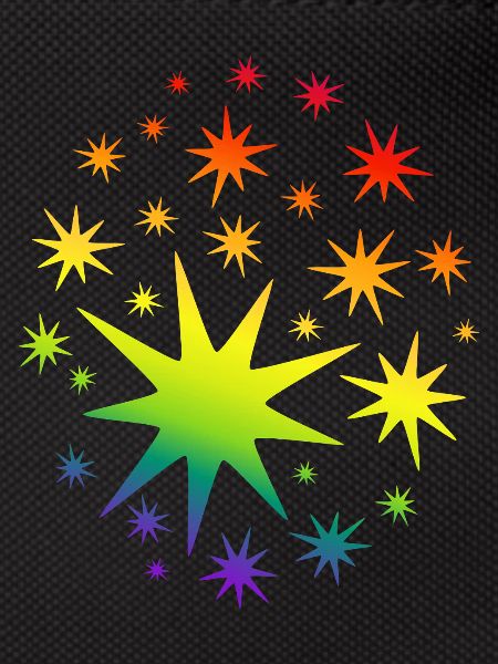 Bunte Sterne Regenbogen Farbverlauf
