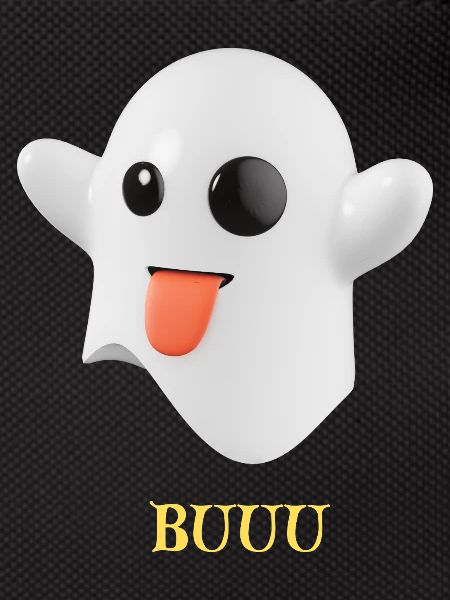 Fluffy Ghost with Tongue