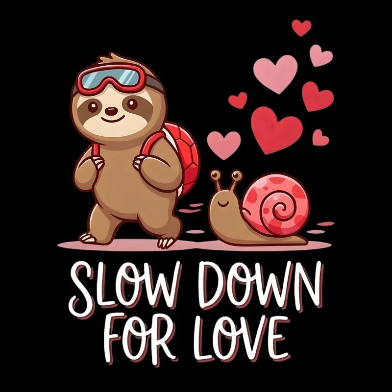  Slow Down For Love Cute Sloth Snail Hiking