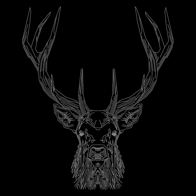 Tech Deer – Geometric Deer in Grey
