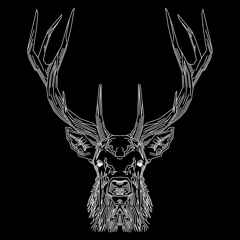 Tech Deer – Geometrischer Hirsch in Weiß