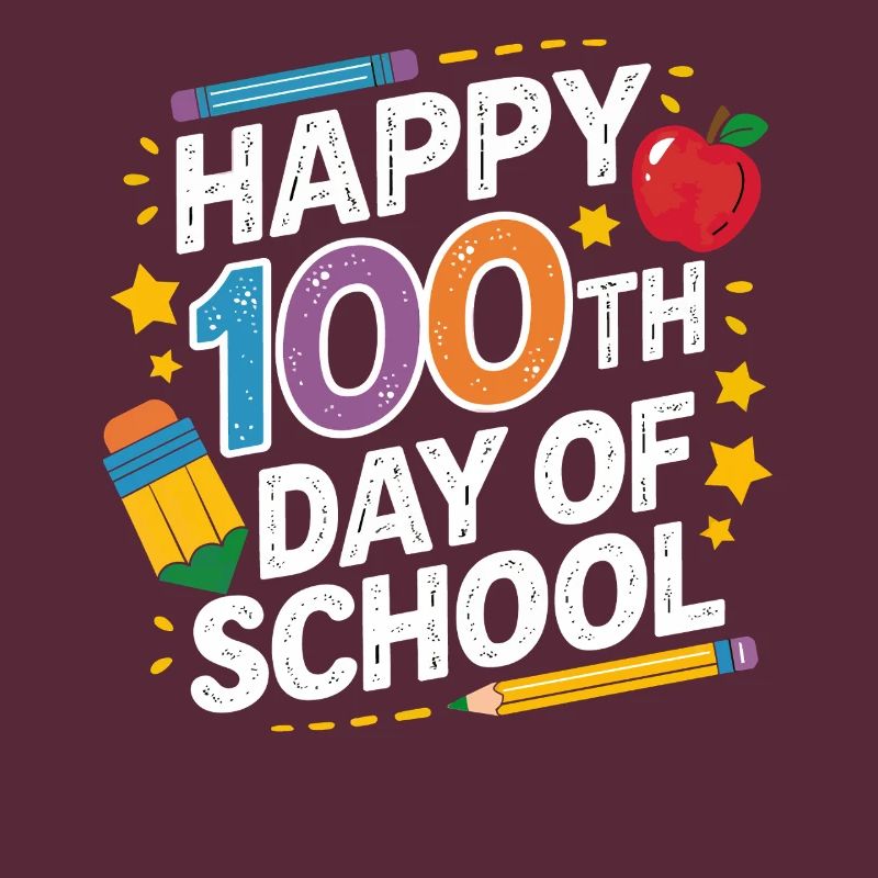 100e jour d’école Conception néon
